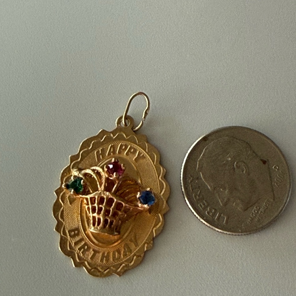 Beautiful Solid 14k Solid Yellow Gold “Happy Birt… - image 2